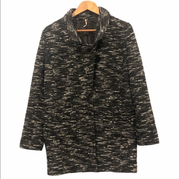 Free People Wool Peacoat Grey/Black XS - Picture 1 of 7